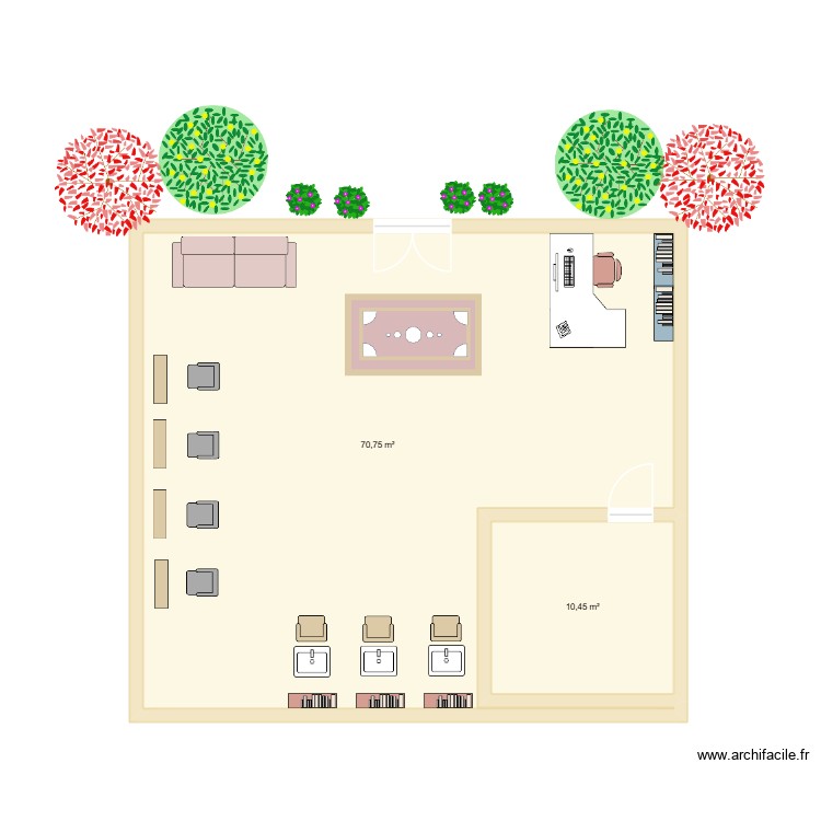 salon de coiffure. Plan de 0 pièce et 0 m2