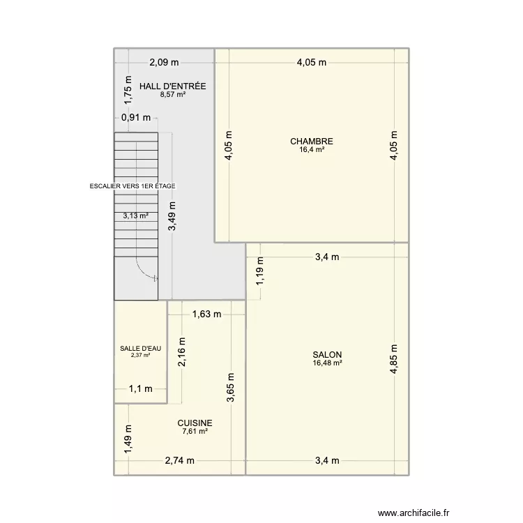 RDC. Plan de 6 Pièces et 55 m² RDC. Plan de 6 Pièces et 55 m²
