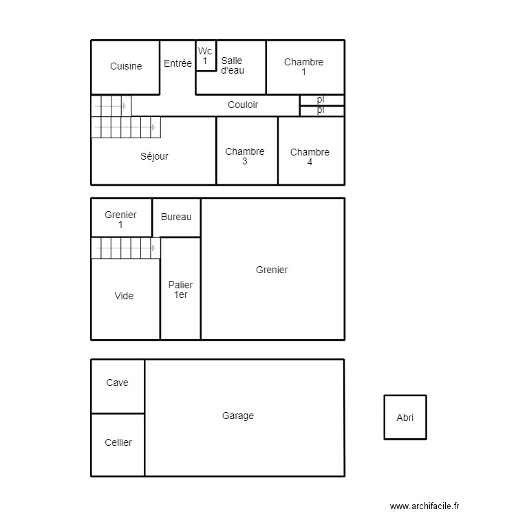 DOUARNENZ CASTREC. Plan de 18 pièces et 65 m2