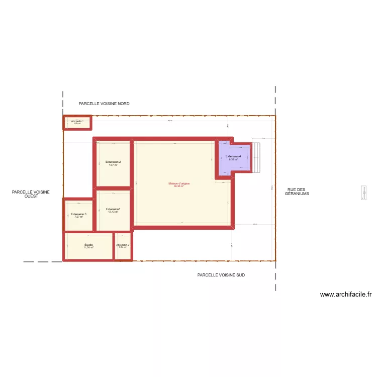 Plan de masse Canet extension 4. Plan de 8 Pièces et 126 m² Plan de masse Canet extension 4. Plan de 8 Pièces et 126 m²