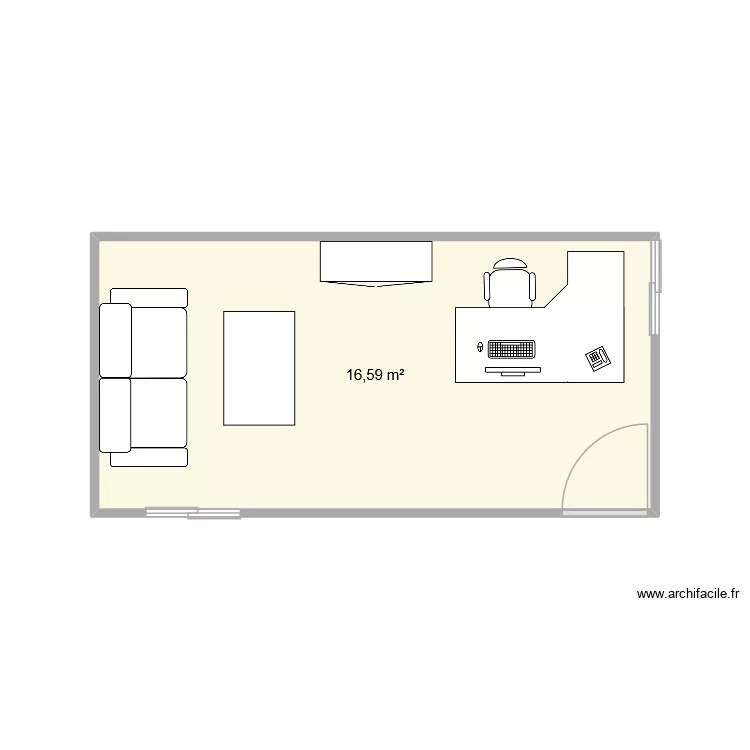 conteneur. Plan de 1  et 17 m²