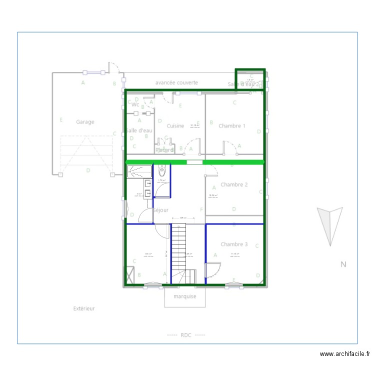 Jean-Marc. Plan de 8 pièces et 85 m2