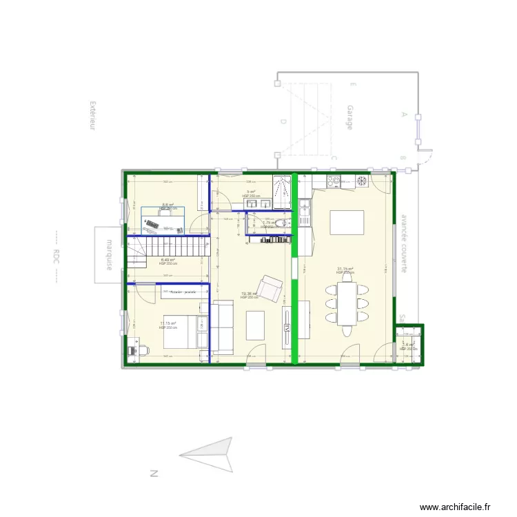 Jean-Marc. Plan de 8 pièces et 85 m²