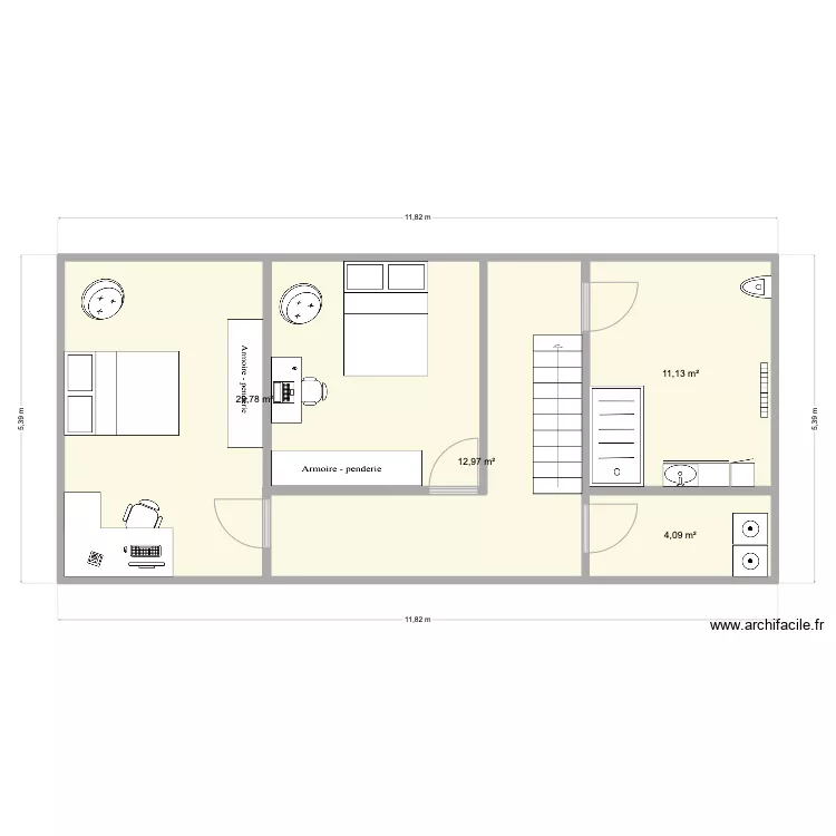 montgomery R+2. Plan de 