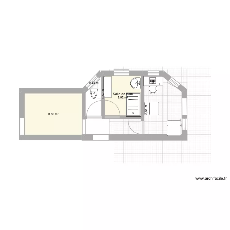 Campagne. Plan de 2  et 10 m²