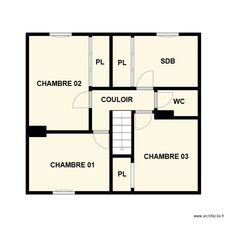 ETAGE REDESSAN. Plan de 12 pièces et 32 m2