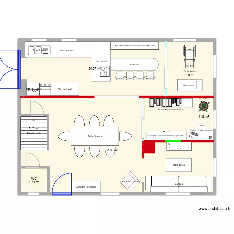 Maison Montreux-Vieux 2. Plan de 6  et 75 m²