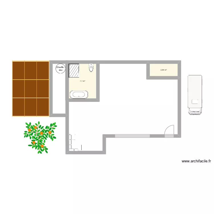 la maison axel 26 mars 2026. Plan de 2  et 10 m²