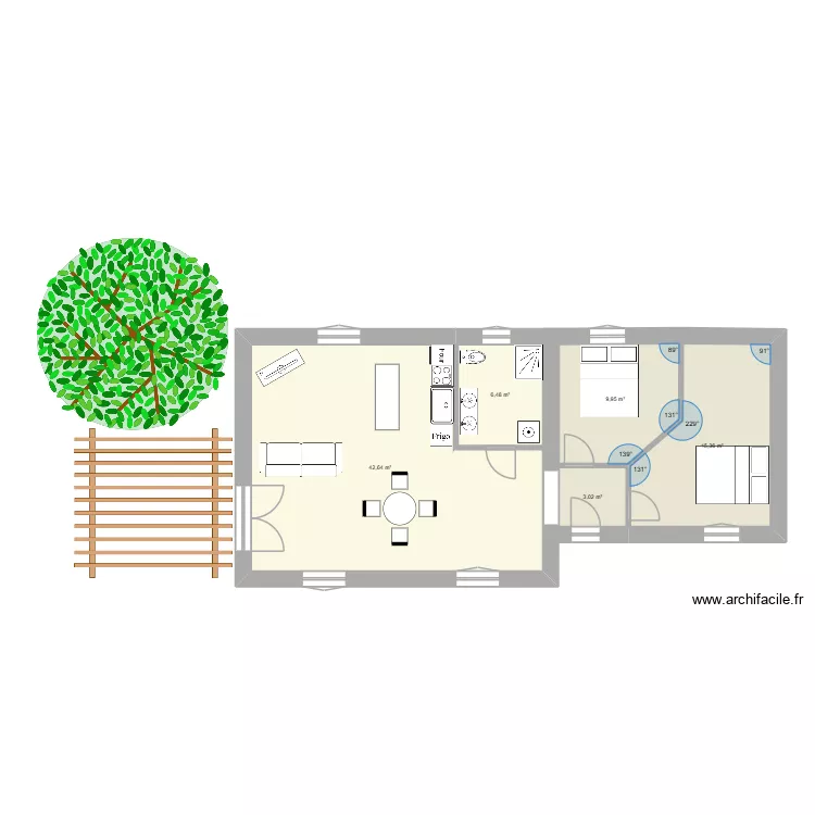 Martianas 2. Plan de 5  et 77 m²