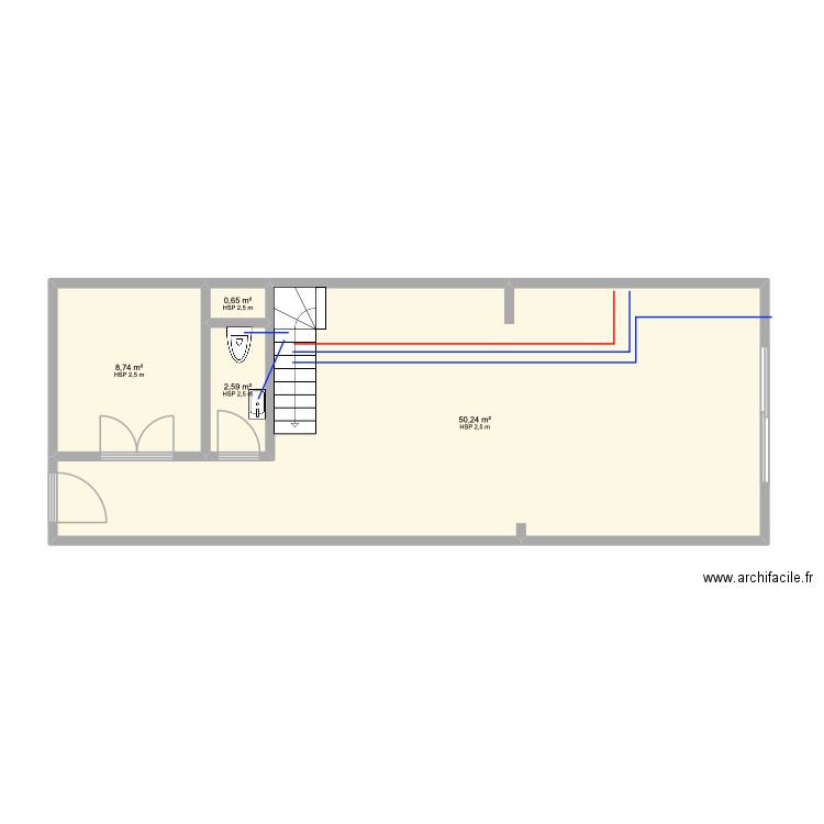 maison Charles. Plan de 4 pièces et 62 m2