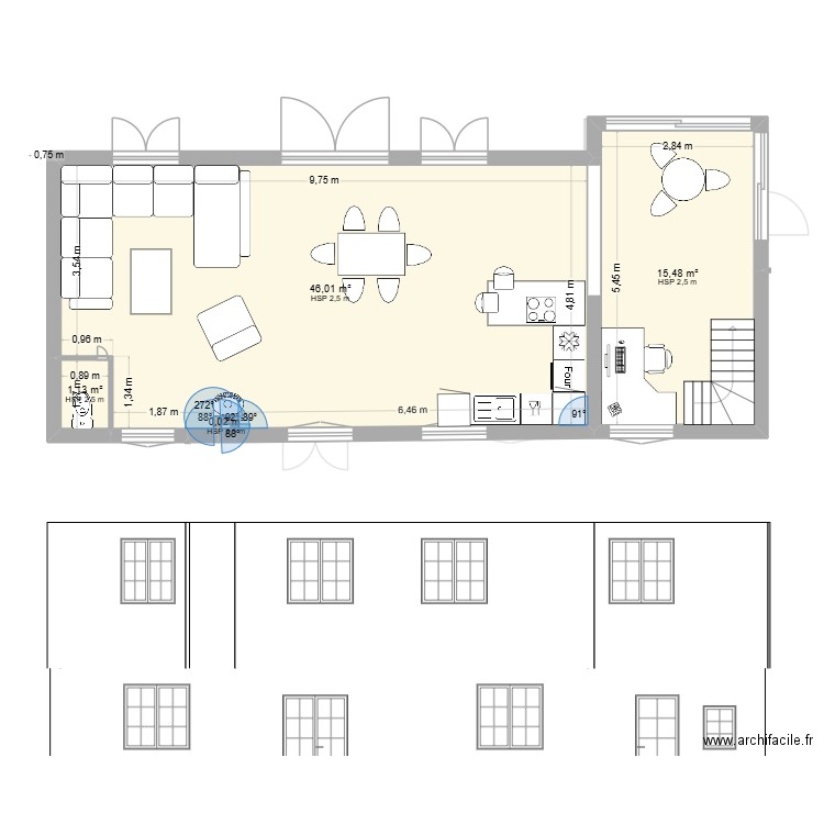 EYGLIERS EXTENSION 5. Plan de 11 pièces et 121 m2