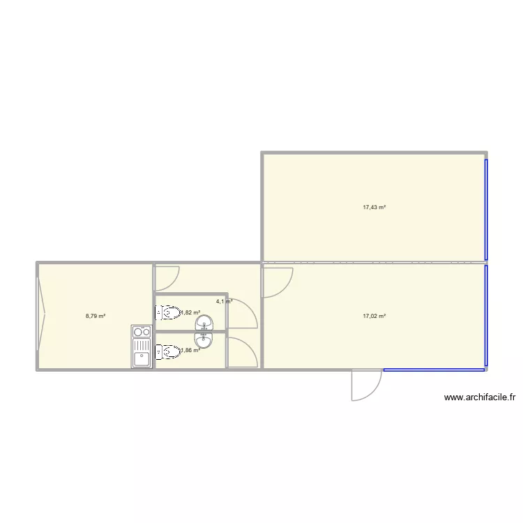 Ethias. Plan de 6  et 51 m²