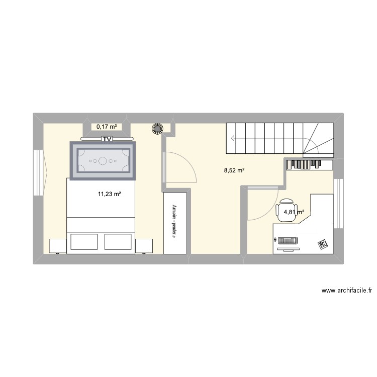 jeanne +1. Plan de 4 pièces et 25 m2
