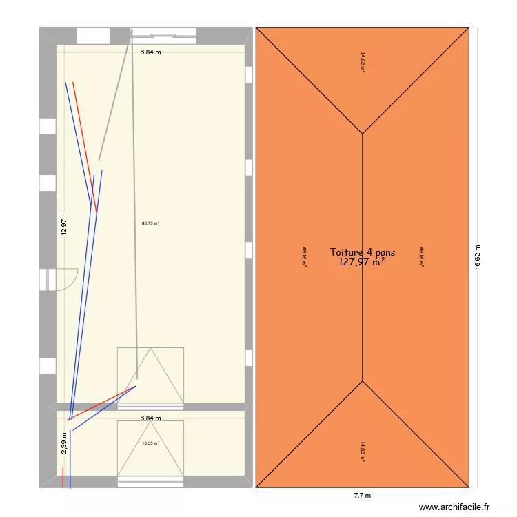 La jardinerie sur la base de la maison. Plan de 