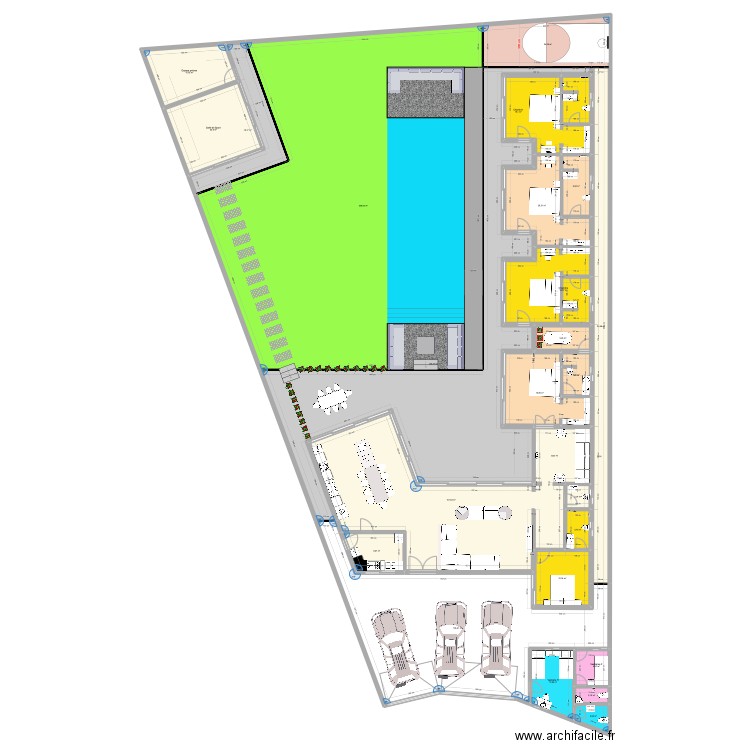 VILLA 11 OPT 2. Plan de 26 pièces et 937 m2