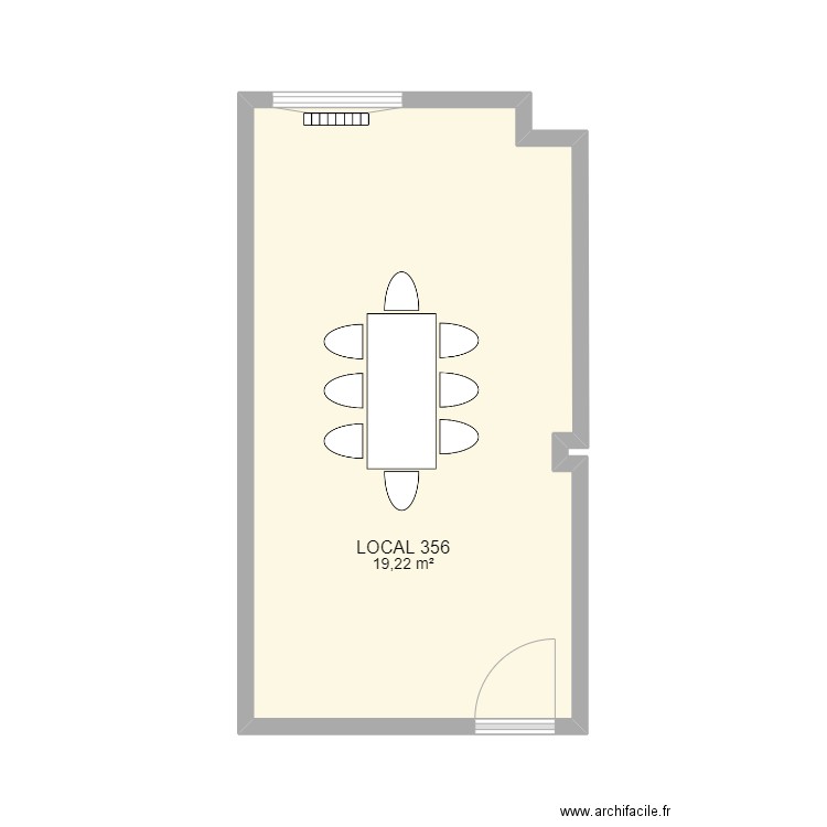 LOCAL 356. Plan de 1 pièce et 19 m2