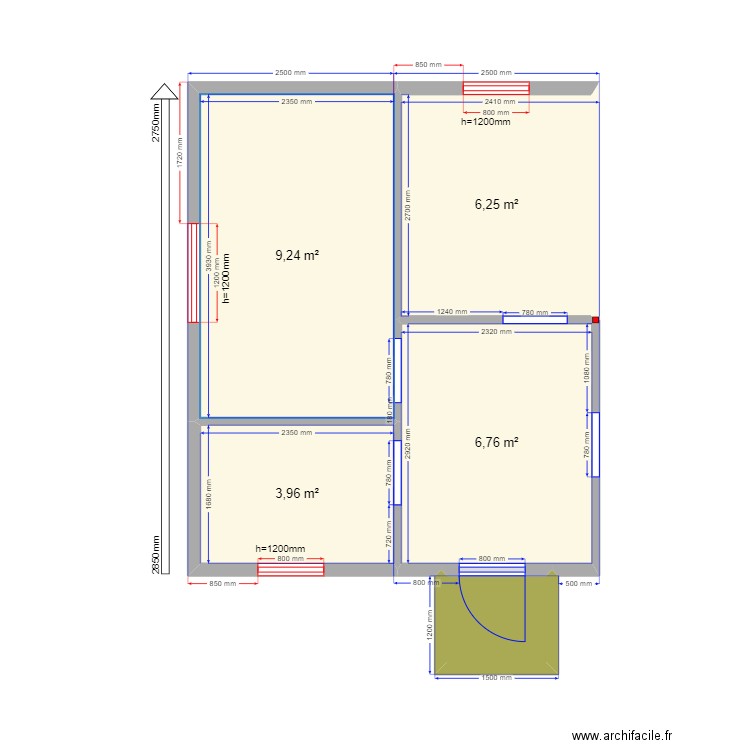 Пушкино 2м. Plan de 5 pièces et 27 m2