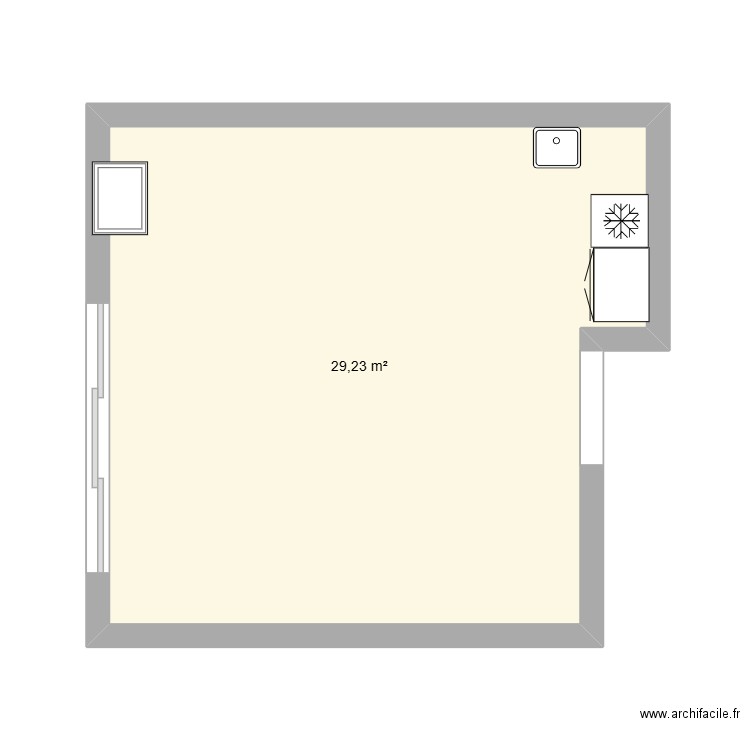 valras. Plan de 1 pièce et 29 m2
