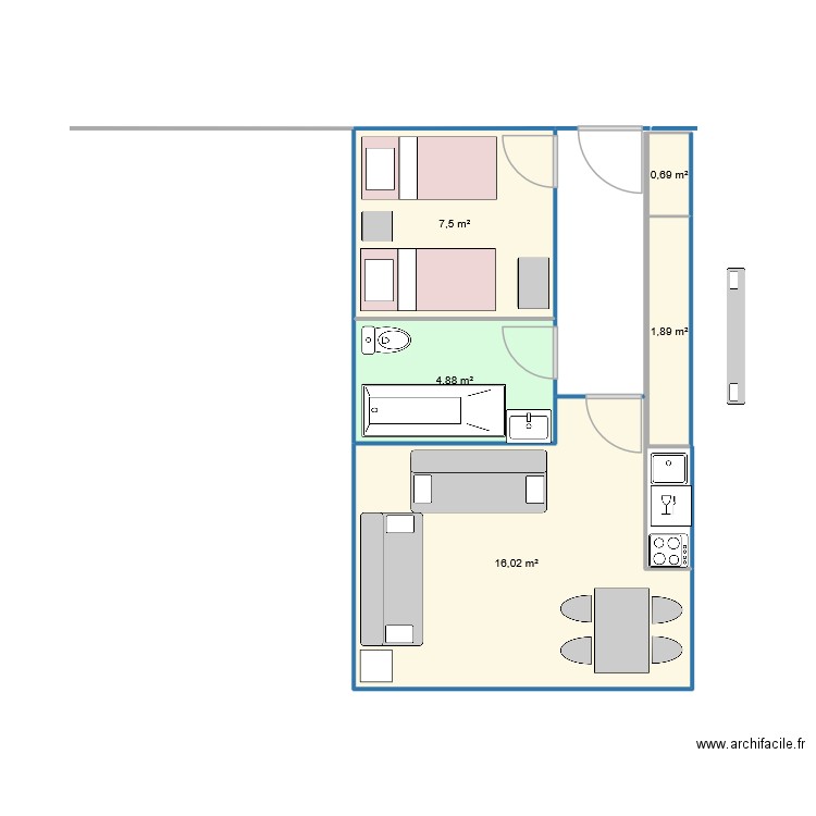treboul. Plan de 5 pièces et 31 m2