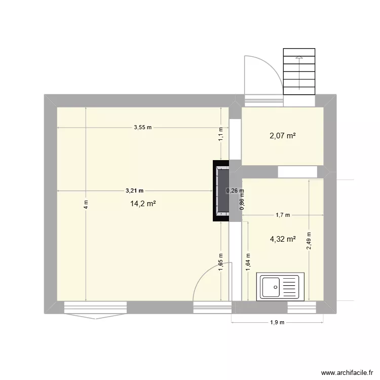 SAINT GHISLAIN NIV JARDIN 2. Plan de 3  et 21 m²
