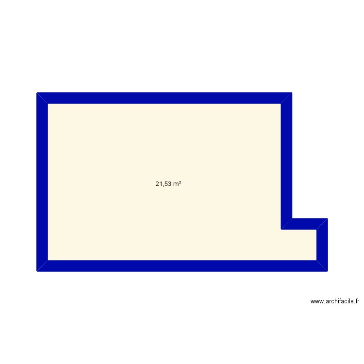 Chambre. Plan de 1 pièce et 22 m2