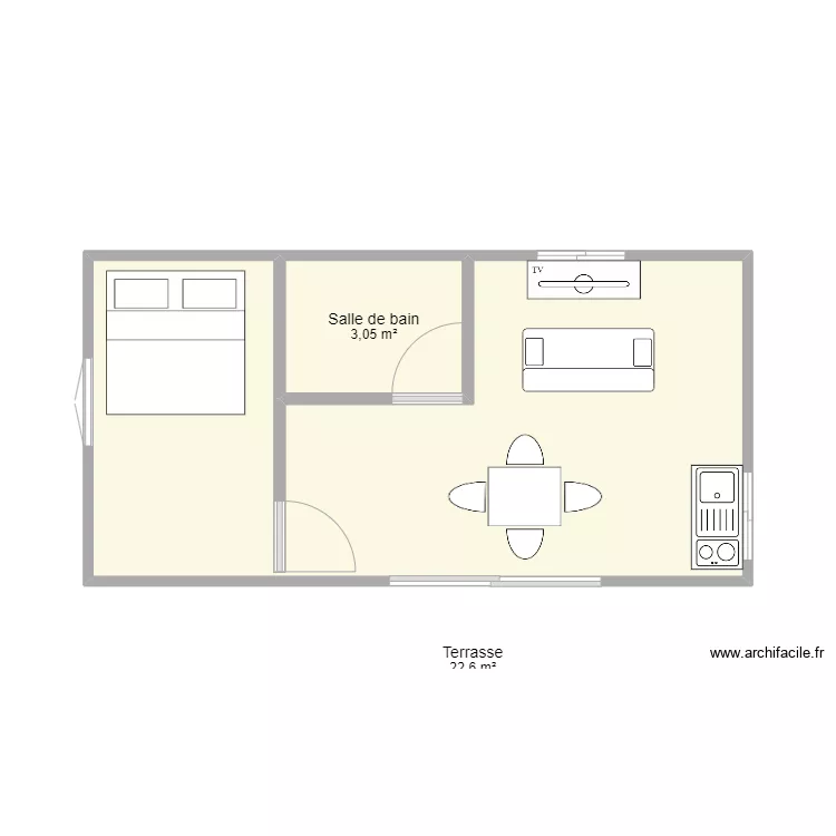 maison 30m2. Plan de 