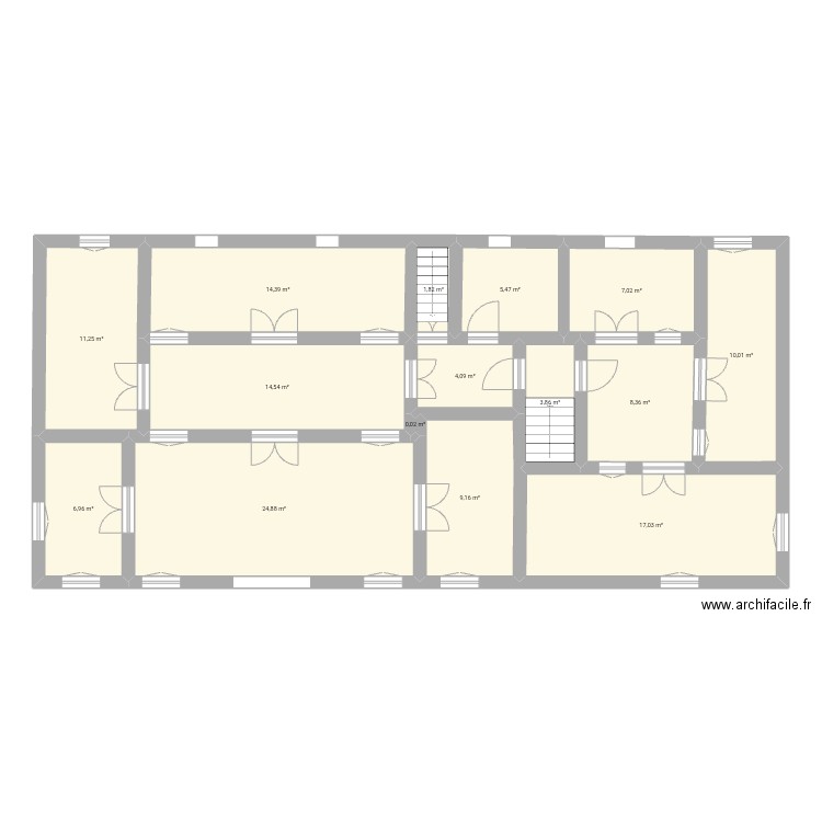 maison. Plan de 15 pièces et 139 m2