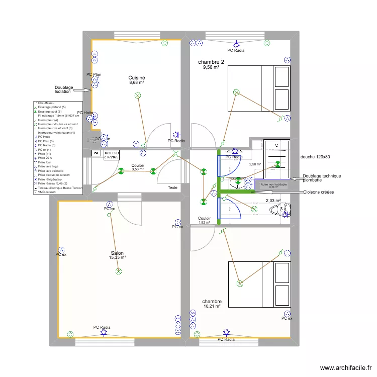 Plan Projet Maury electricit&eacute;. Plan de 