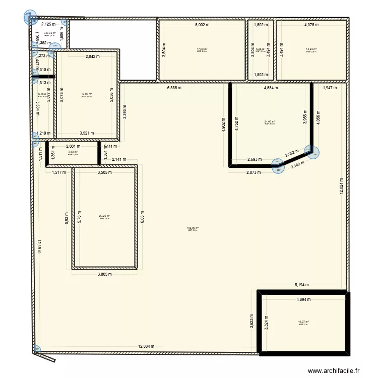 ndarra. Plan de 11 Pièces et 323 m²