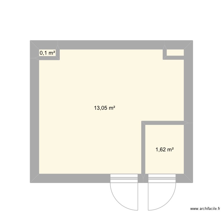 Conception cab cuisine. Plan de 3 pièces et 15 m2