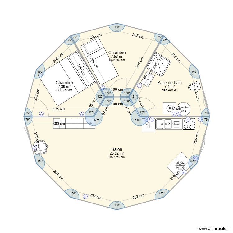 Yourte. Plan de 0 pièce et 0 m2