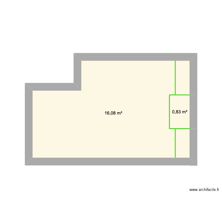 Maison 100 Ver. Plan de 2 pièces et 17 m2