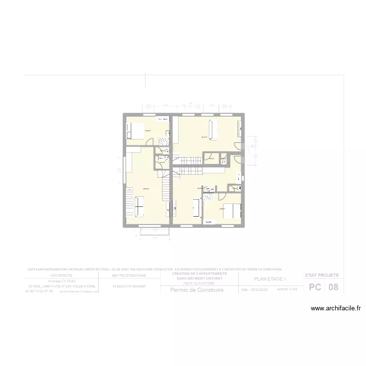 Oratoire 1er. Plan de 10  et 141 m²