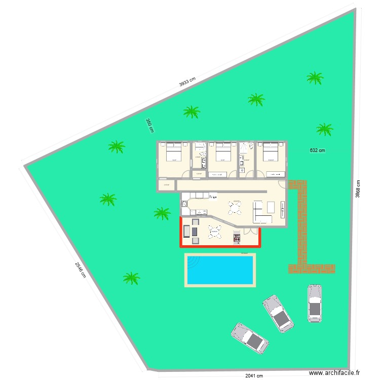 maison 100 m2 + terrasse 20m² mod1. Plan de 10 pièces et 1018 m2