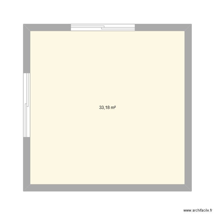 plan number one. Plan de 1 pièce et 33 m2