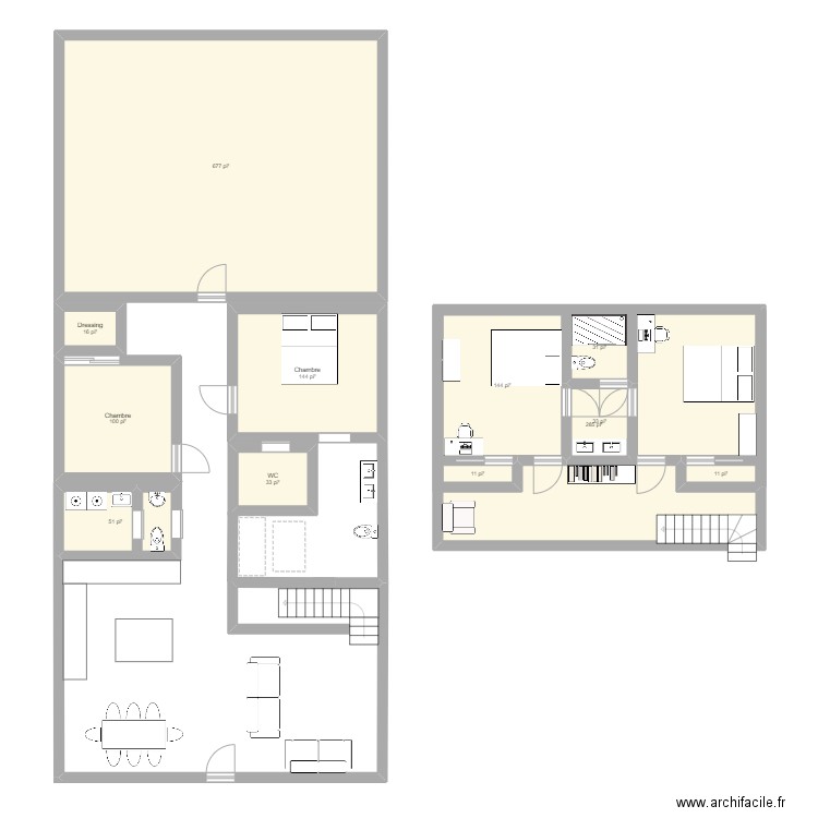 Maison. Plan de 12 pièces et 170 m2