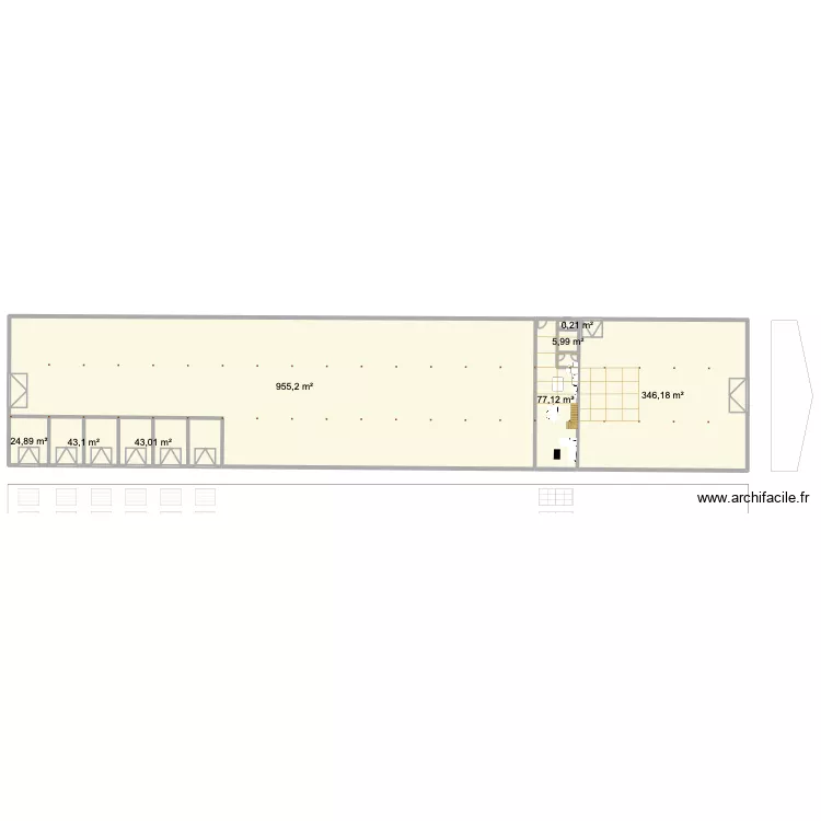 pl2. Plan de 14 pièces et 1650 m²