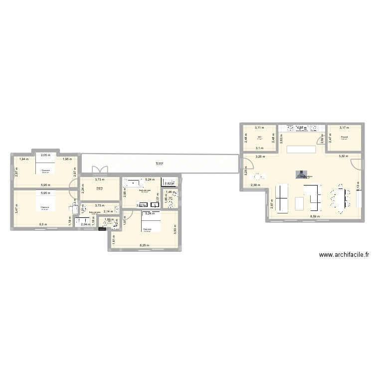italie parte 2. Plan de 12 pièces et 203 m2