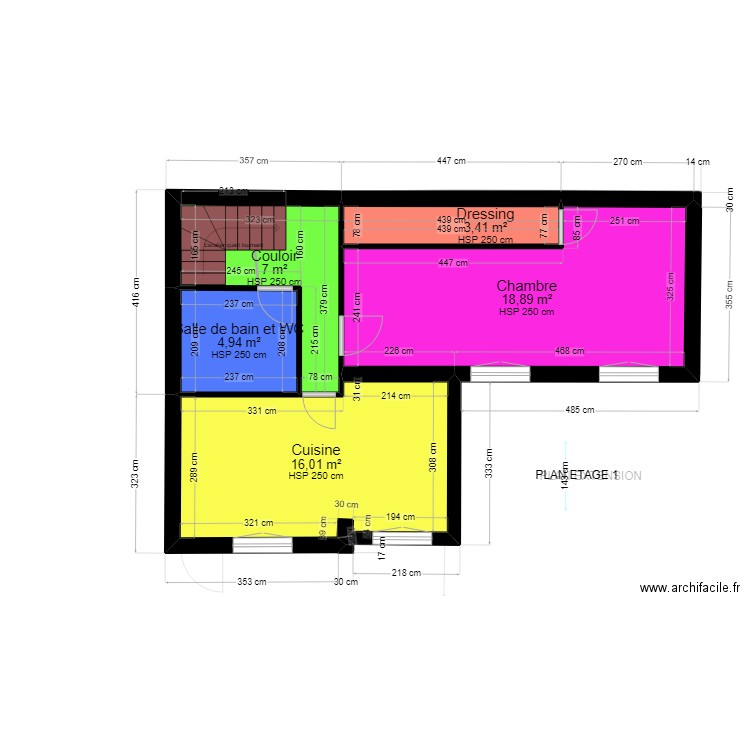 ETAGE FUTUR. Plan de 11 pièces et 102 m2