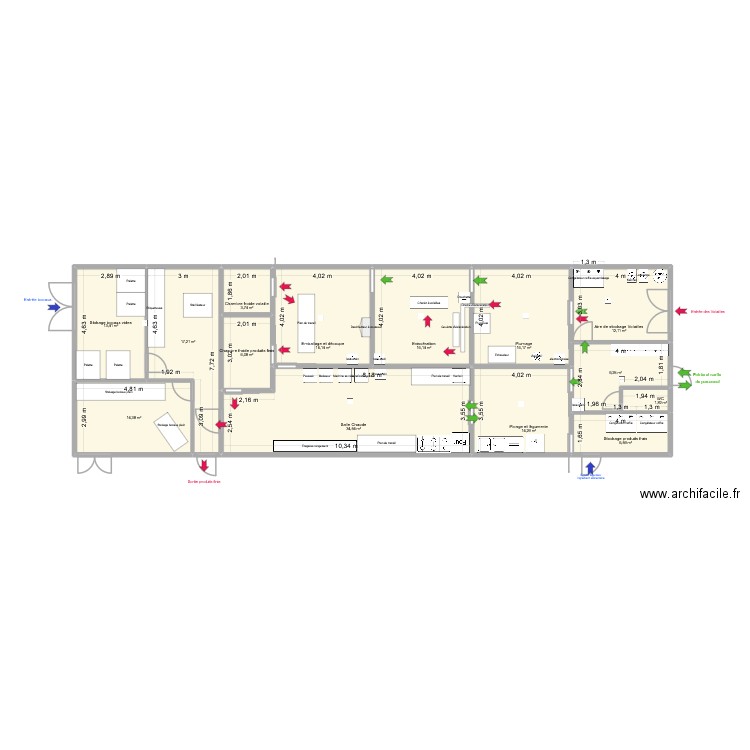 Faure 3. Plan de 14 pièces et 182 m2