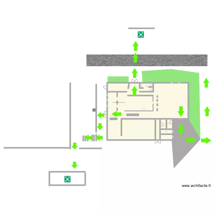 Plan Cantine EVACUATION. Plan de 3 Pièces et 247 m² Plan Cantine EVACUATION. Plan de 3 Pièces et 247 m²