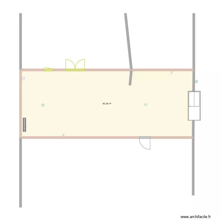 Essai Archi MELEC Couloir. Plan de 1  et 60 m²