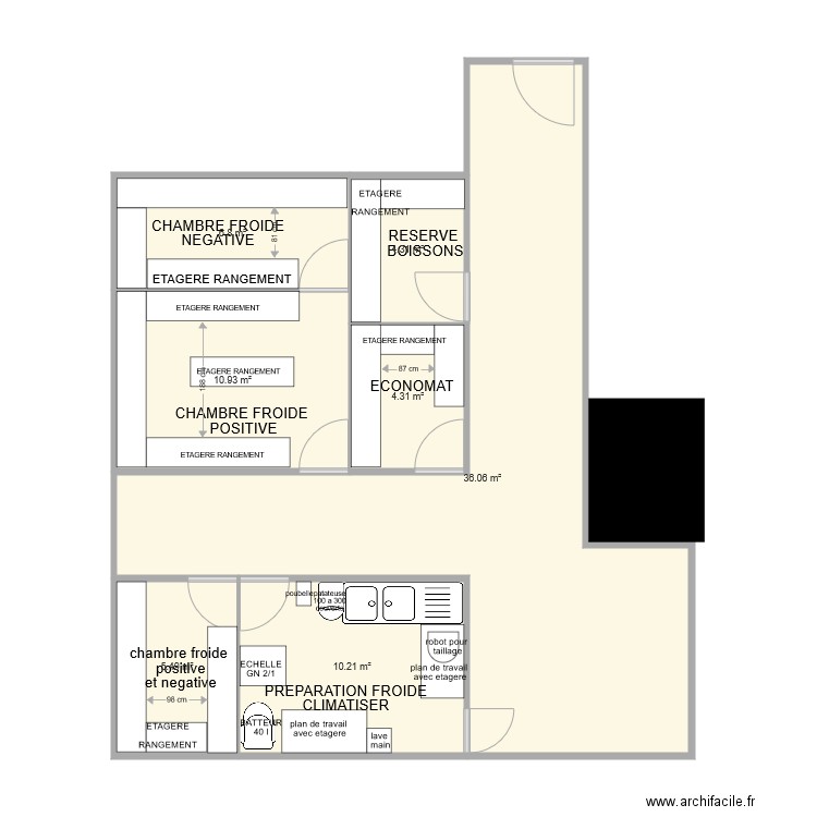 reserve cuisine prepa froide 2. Plan de 0 pièce et 0 m2