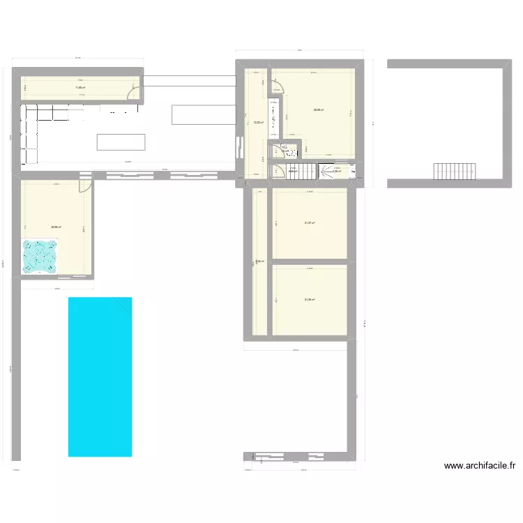projet. Plan de 10  et 136 m²
