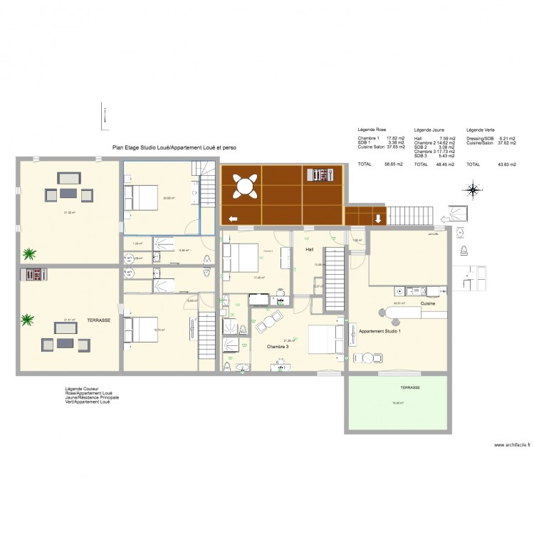 MAS TERRE ET NATURE APPART  etage chambre. Plan de 0 pièce et 0 m2