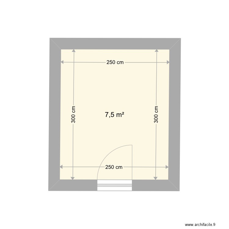 Badot SDB. Plan de 1 pièce et 8 m2