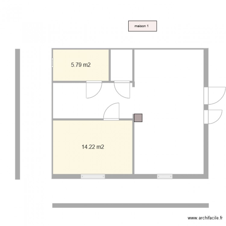 maison 01 porte fenetre 90cm. Plan de 0 pièce et 0 m2