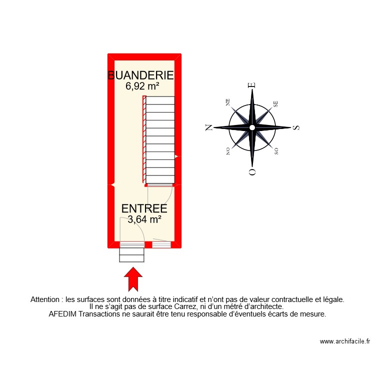 BI 9944 RDC . Plan de 3 pièces et 11 m2