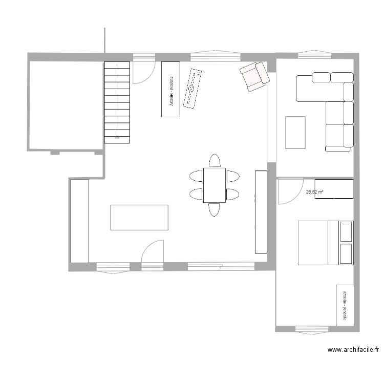 extension. Plan de 0 pièce et 0 m2