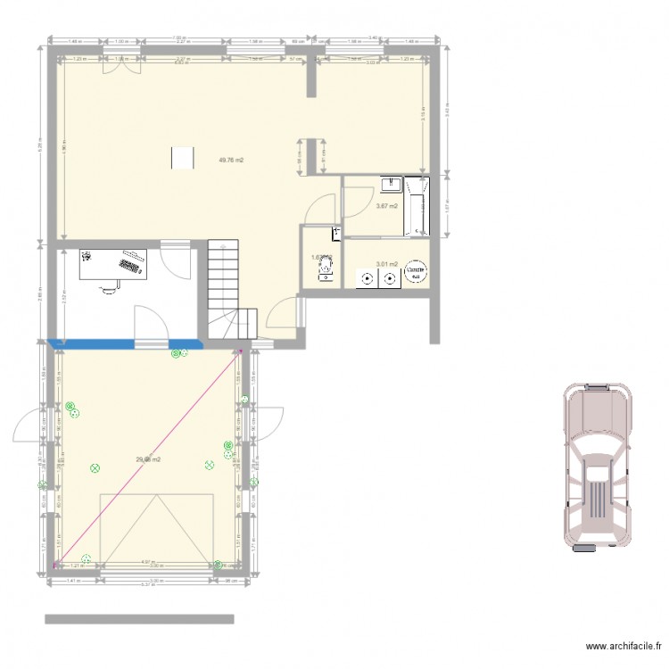 plan avec extension garage 02072016. Plan de 0 pièce et 0 m2